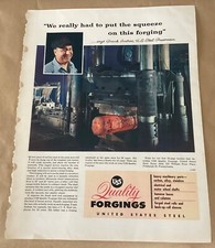 US Steel Forgings print ad 1954 vintage 1950s art industry factory Frank Andras