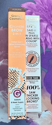 Grande Cosmetics 2 in 1 Brow Gel + Enhancing Serum 3.5mL  Auburn Tint AS TIK TOK