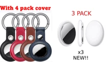 3 PACK Smart Air Tag Bluetooth Tracking for Keys/ IOS & Android with 4 pack cove