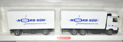 Wiking 599 05 MB Actros Truck & Trailer ''NORD SUD'' (White) - New w/Box