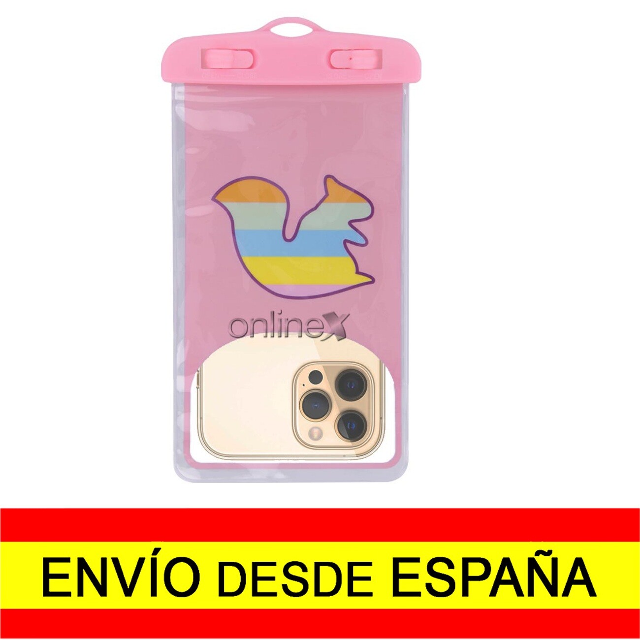 Funda Impermeable Móvil Sumergible Resistente Agua Acuática Talla L Rosa a5347