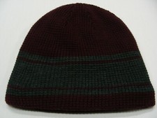 MAROON GRAY - FLEECE LINED - YOUTH SIZE STOCKING CAP BEANIE HAT