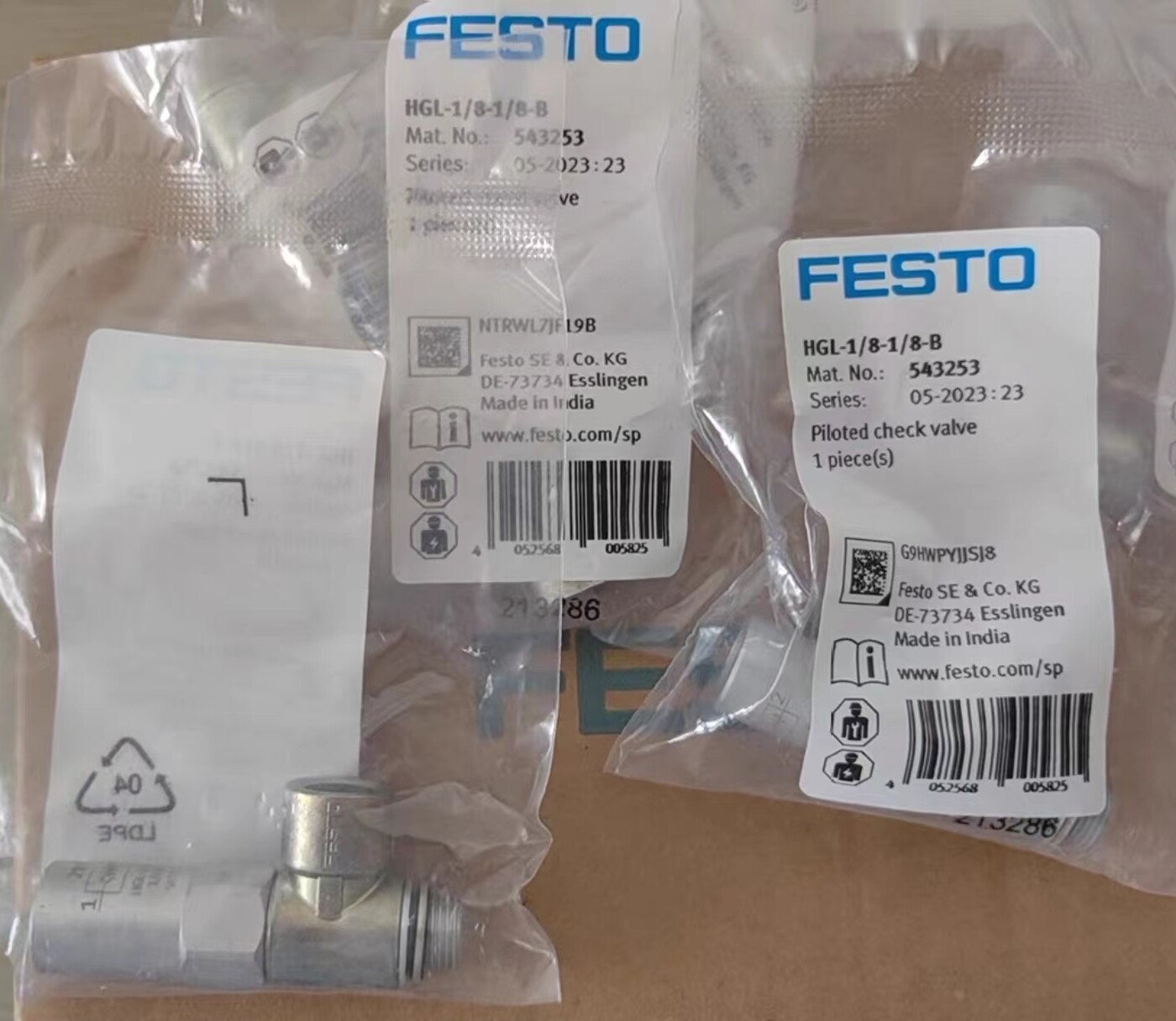 1pcs FESTO HGL-1/8-1/8-B piloted check valve 543253