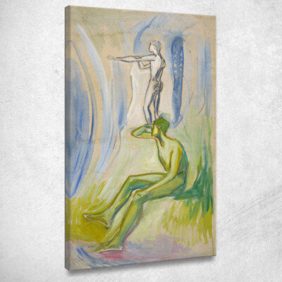 Männer, die sich der Sonne zuwenden 2 Edvard Munch, em198 Gemälde gedruckt auf t