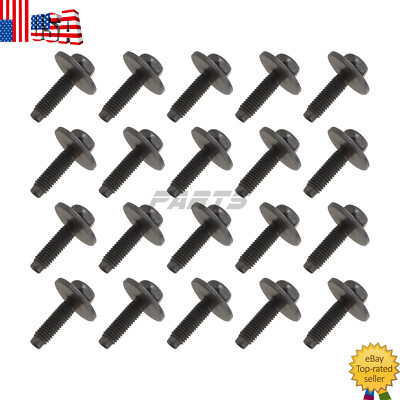 #ad #ad M6 1.0 x 20mm Flanged Hex Head Bolts Flange Screws Black Oxide Finish 20Pcs $10.99