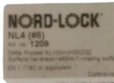 NORD-LOCK 1209 #8 x 0.300'' OD Steel Delta Protect Finish Lock Washers, 100 pk.