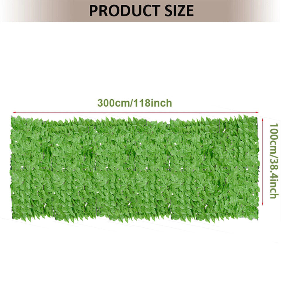 Knstlicher Sichtschutzzaun 1x3m Efeu Hecke  Grne Sichtschutzmatte Fr  Balkon & Garten