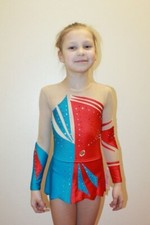 Rhythmic Gymnastics Leotard 270-37 Swarovski Crystals Competition Girl 116-122cm