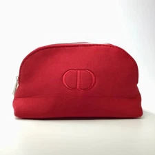 Christian Dior Small RED Cosmetic Pouch MAKEUP BAG with Zipper