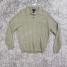 Dockers Sweater Green Collared Preppy Pullover Long Sleeve Top Mens Size Large