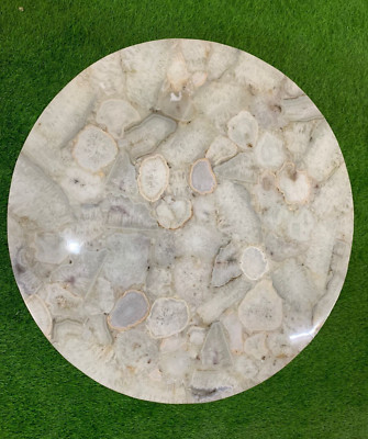 18''x18'' White Agate Coffee Table, Side Table, End Table , Bedroom Table, Decor