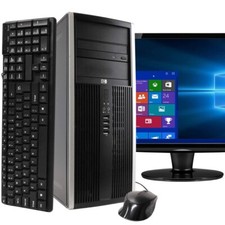 HP Desktop Tower Computer Bundle with 22" Monitor, Intel Core i5, 8GB Windows 10