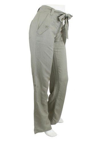 BCBGeneration Capri Convertible Dress Pants, Women's Linen Blend Laurel Green, 6 - Picture 4 of 8