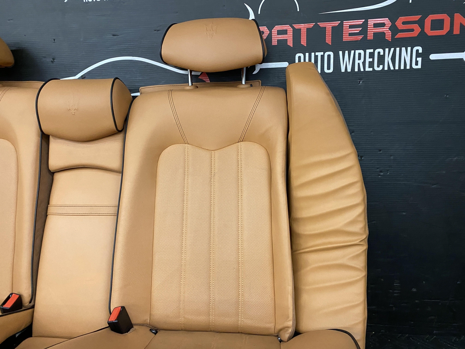 09 MASERATI QUATTROPORT SET OF POWER BUCKET FRONT & REAR SEATS CUOIO LEATHER
