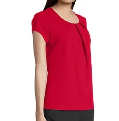 liz claiborne womens round neck short sleeve blouse