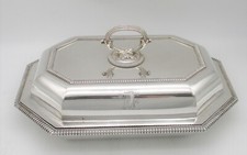 Unusual Old Sheffield Plated Serving Tureen / Entree Dish - Crested c1820