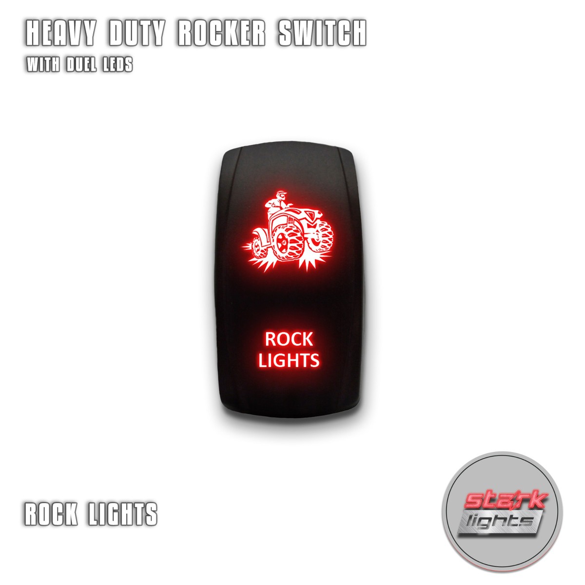 MYSTERY - Red - 5-PIN Laser Etched LED Rocker Switch Dual Light - Foto 9