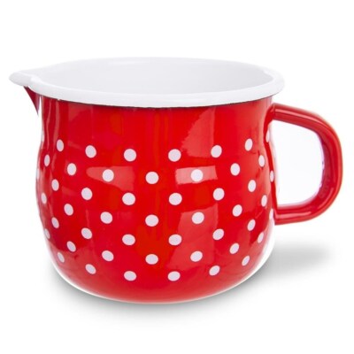 ORION Emaille-Becher retro emailliert 1,9l ROT MIT WEISSEN PUNKTEN