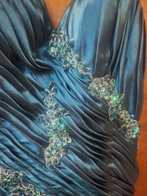 ASPEED Dark Turquoise Party Formal Evening Dress Gown Size Small USA Made  Flaw | eBay