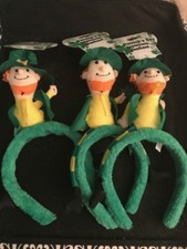 St. Patrick s Day Leprechaun Headband Lot of 3 Plush Shamrock Party Accessories