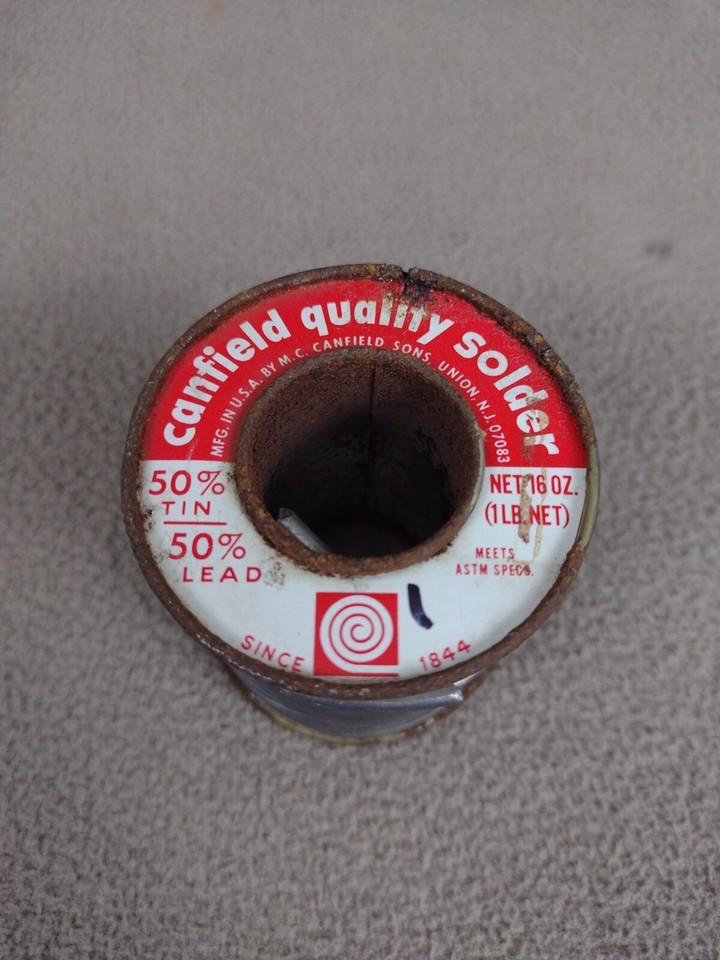 CANFIELD SOLDER 50/50 Tin/Lead for Stained Glass Panels One Pound
