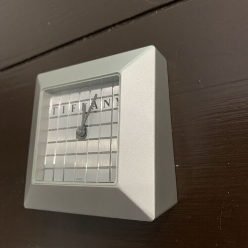 RARE vintage Tiffany & Co Swiss Desk Clock Modern Accent Shelf Decor Mfd Germany - Picture 9 of 9