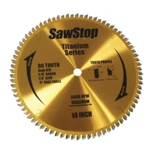 Sawstop BTS-P-80HATB Titanium Series 10" 80 Tooth Premium Woodworking Blade New