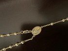 925 STERLING SILVER  BEAUTIFUL ROSARY 4mm  24 inch gold color — photo 5