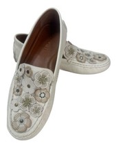 COACH Tea Rose Crosby Chalk Slip On Driver Loafer Women's Size 9.5 B Very Good