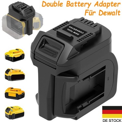 2in1 Doppel Akku Adapter zu für Dewalt 18V 20V Akku & für Dewalt Elektrowerkzeug