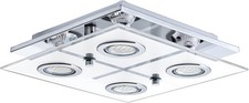 Eglo LED Ceiling lamp Cabo, 4-Light Ceiling Spotlight, Stainless Steel and Fros