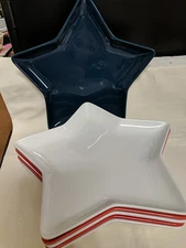 6 Hausenware Star Shaped Plates Patriotic 