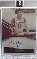 💎 1/1 💎 2020-21 Panini Immaculate Trae Young MOMENTS AUTO OKLAHOMA Wizards 💎