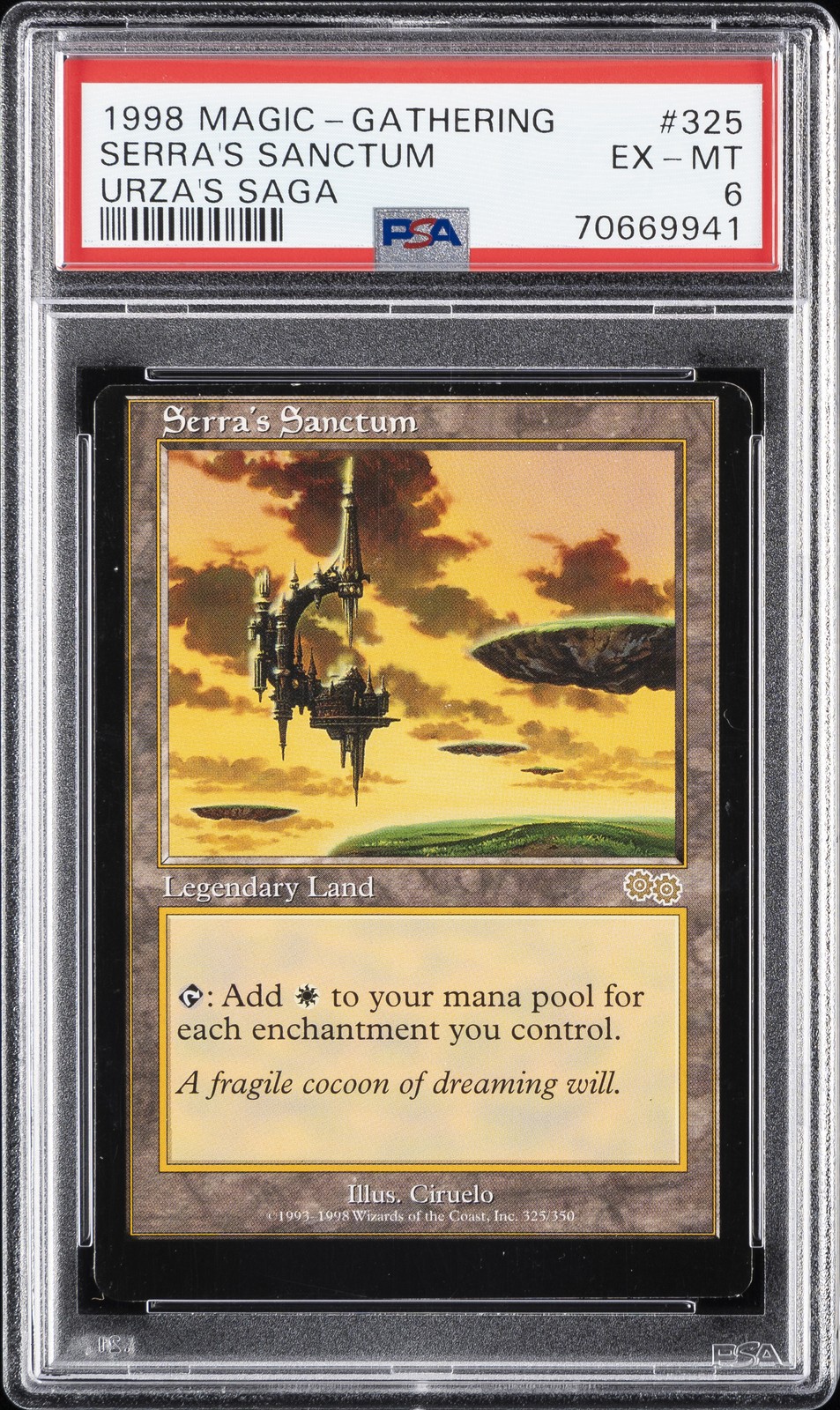 1998 MTG URZA'S SAGA #325 SERRA'S SANCTUM PSA 6
