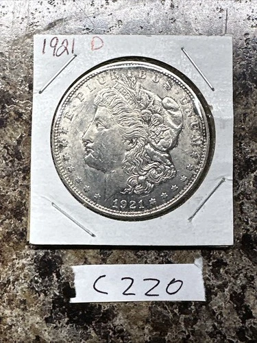 1921 D BU MORGAN DOLLAR VAM  of 6 & 7 left stars  90% SILVER US COIN C220