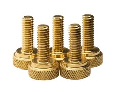 1/4-20 Thumb Screws Brass Knurled 3/4" Thread Length 5 Pack