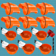 No Waste Chicken Feeder  Waterer Kit   Automatic Poultry Feed Ports Set