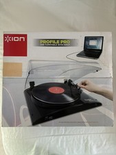 ION Profile Pro Black USB Turntable Record Player 33.3/45RPM