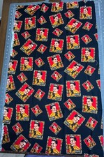 Elvis Presley Shamash and Sons Black Background Fabric - 1 Yd X 42 - New