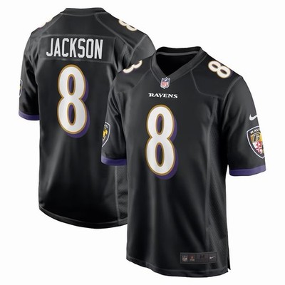 Men's large Baltimore Ravens Lamar Jackson Nike Black Alternate Game Jersey