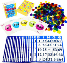 Bingo Game 18 Cards 300 Chips 5x4.75in Reusable Kids Family Fun Games Super Easy