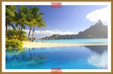 Peelable Wall Mural Sticker Poster Tahiti Paradise View 603 394mm