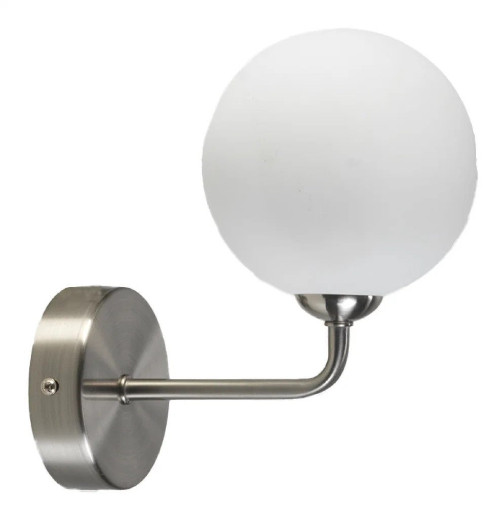 Wall Light Silver Flaxton Satin Nickel Oaks Lighting 6102/1 WB SN