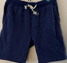 Boden Boys Blue Sweat Shorts Drawstring Elastic Waist Pockets Solid 11Y