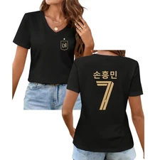 Son Heung-min #7 LAFC Jersey Player Korean Name & Number V Neck Shirt for Fans