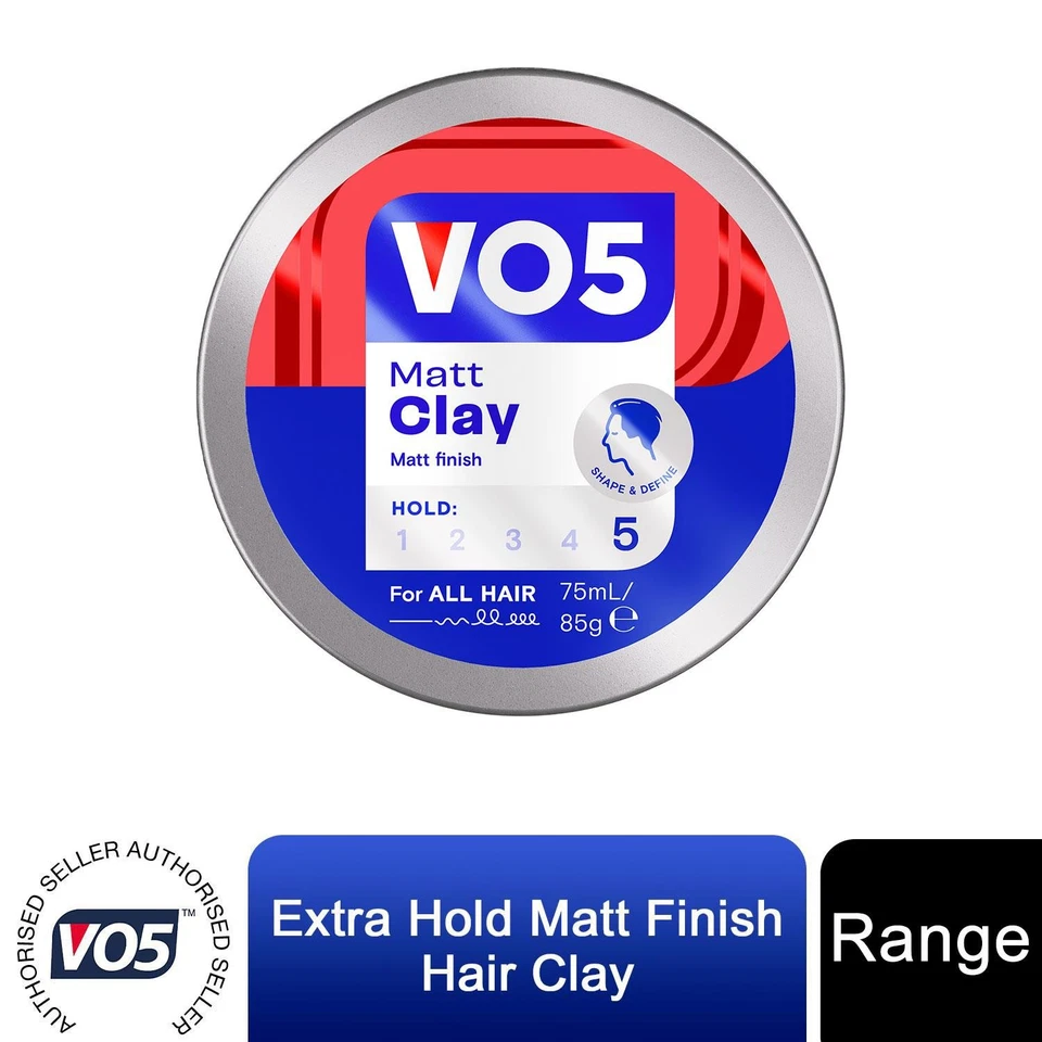 VO5 Extreme Style Extra Hold Matt Hair Clay, 2Pk/4Pk/6Pk/8Pk - 75ml