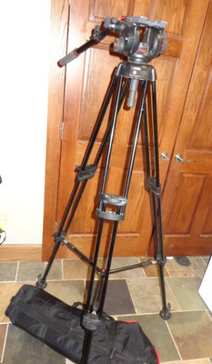6' Manfrotto Professional 545B Video Tripod with 504HD Head bag