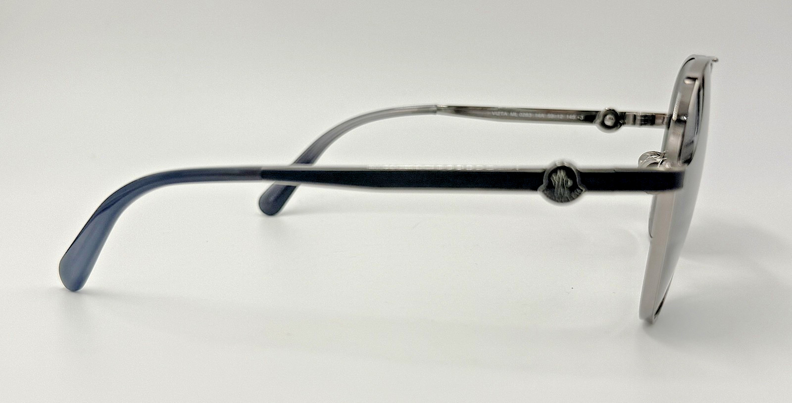 Authentic MONCLER Vizta ML0263 14A Silver w/Gray Lens Metal Aviator Sunglasses thumbnail 3