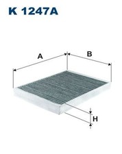 Innenraumfilter Aktivkohle 265Mm für Peugeot 407 6D Coupe 6C SW 6E Citroen C5
