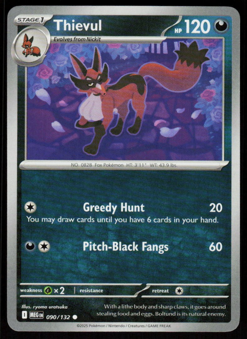 Thievul 090/132 Common Mega Evolution Pokemon Near Mint